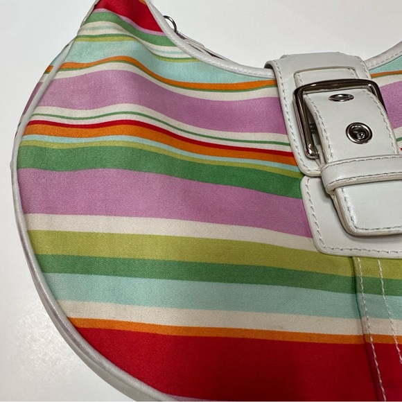 Coach Hampton Striped Crescent Hobo Bag, Style #F10702 - Picture 13 of 16